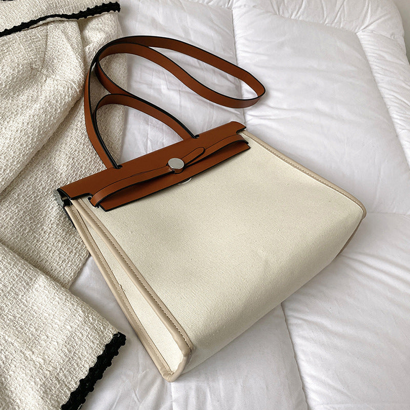 Women's Korean Style Large Capacity Contrast Color Bags