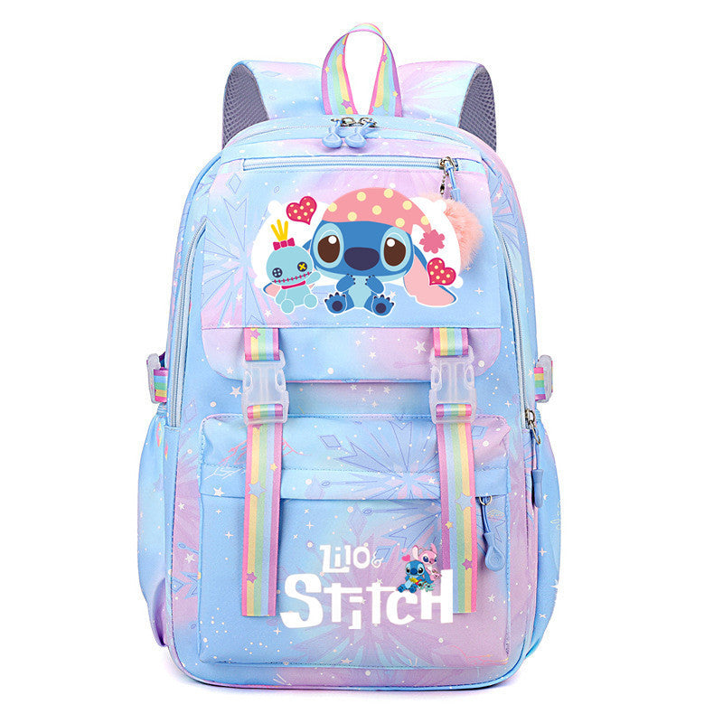 Star Stitch Large Capacity Rainbow Printing Backpacks