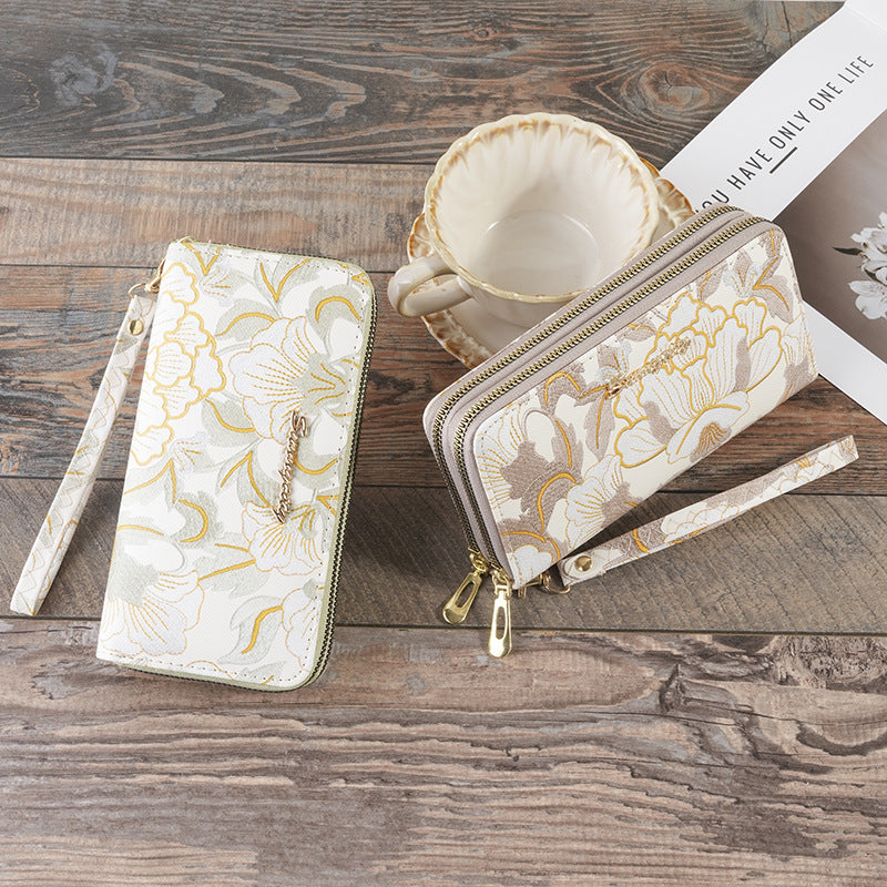 Women's Large Capacity Fresh Stylish Flower Printing Hardware Trendy Accessories
