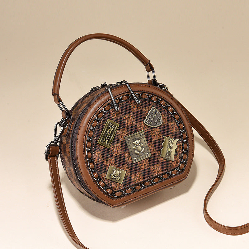 Women's Advanced Texture Spring Korean Fashion Round Shoulder Bags