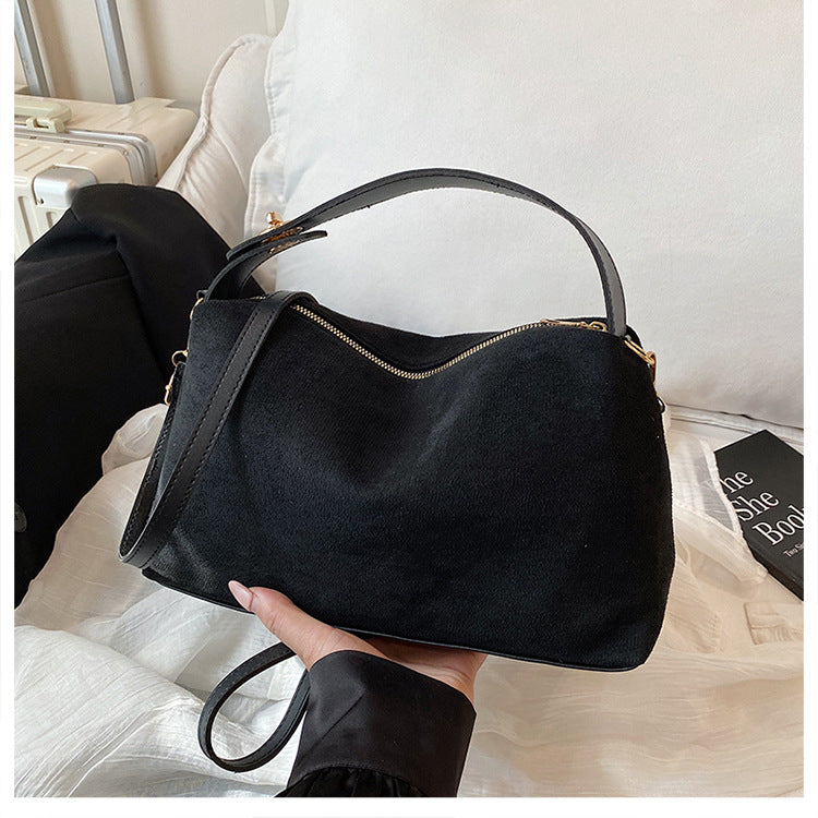 Women's Retro Matte Solid Color Deerskin Veet Bags