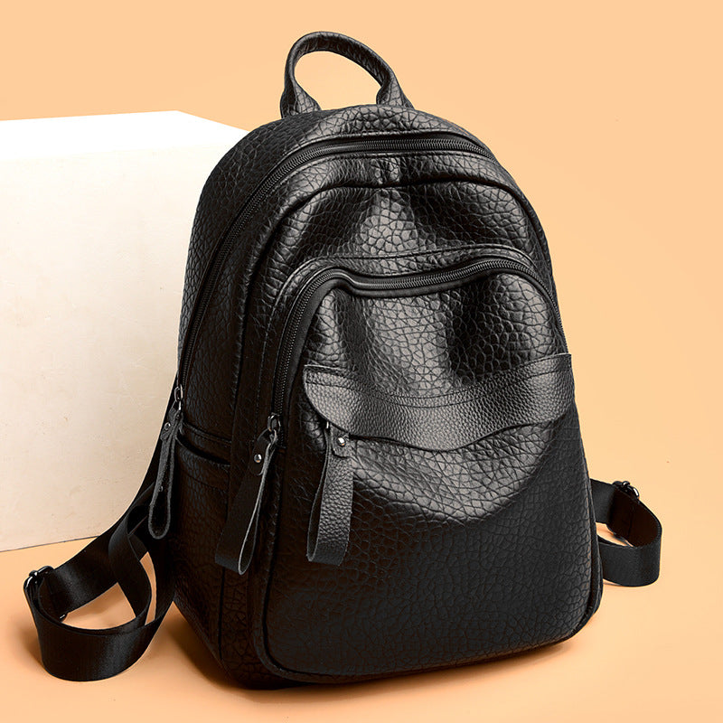 Women's Korean Fashion Trendy Soft Leather Backpacks