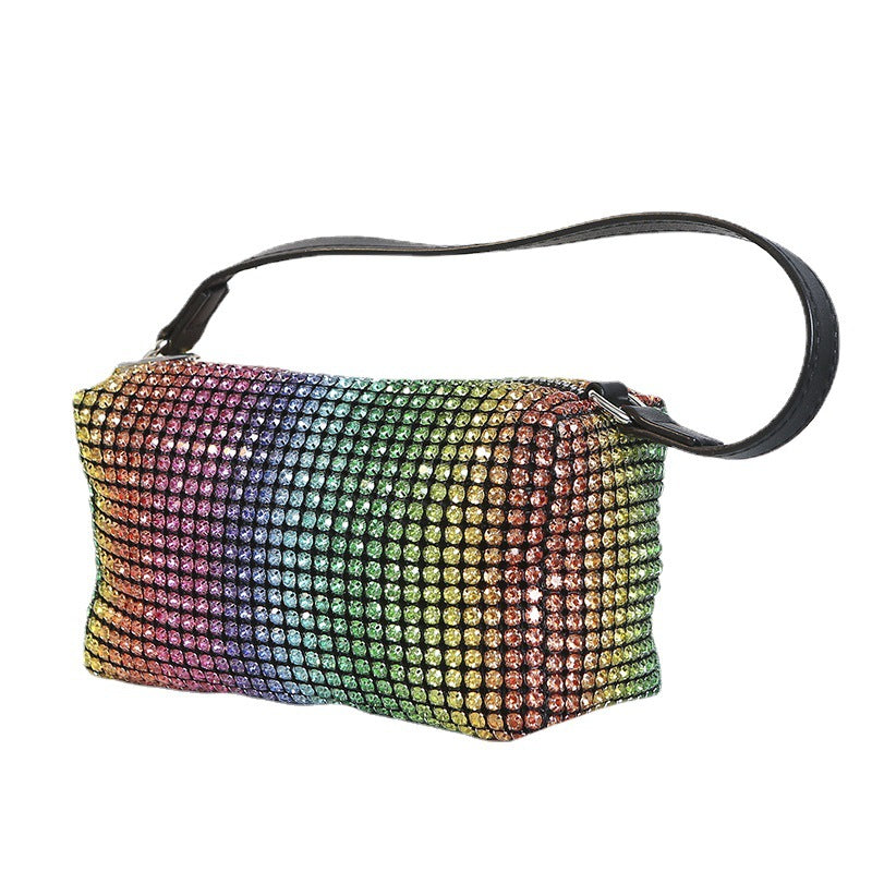 Style Underarm Dinner Rainbow Rhinestone Gradient Alexander Evening Bags