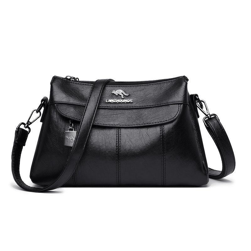 Women's Fashion Solid Color Soft Leather Large Shoulder Bags