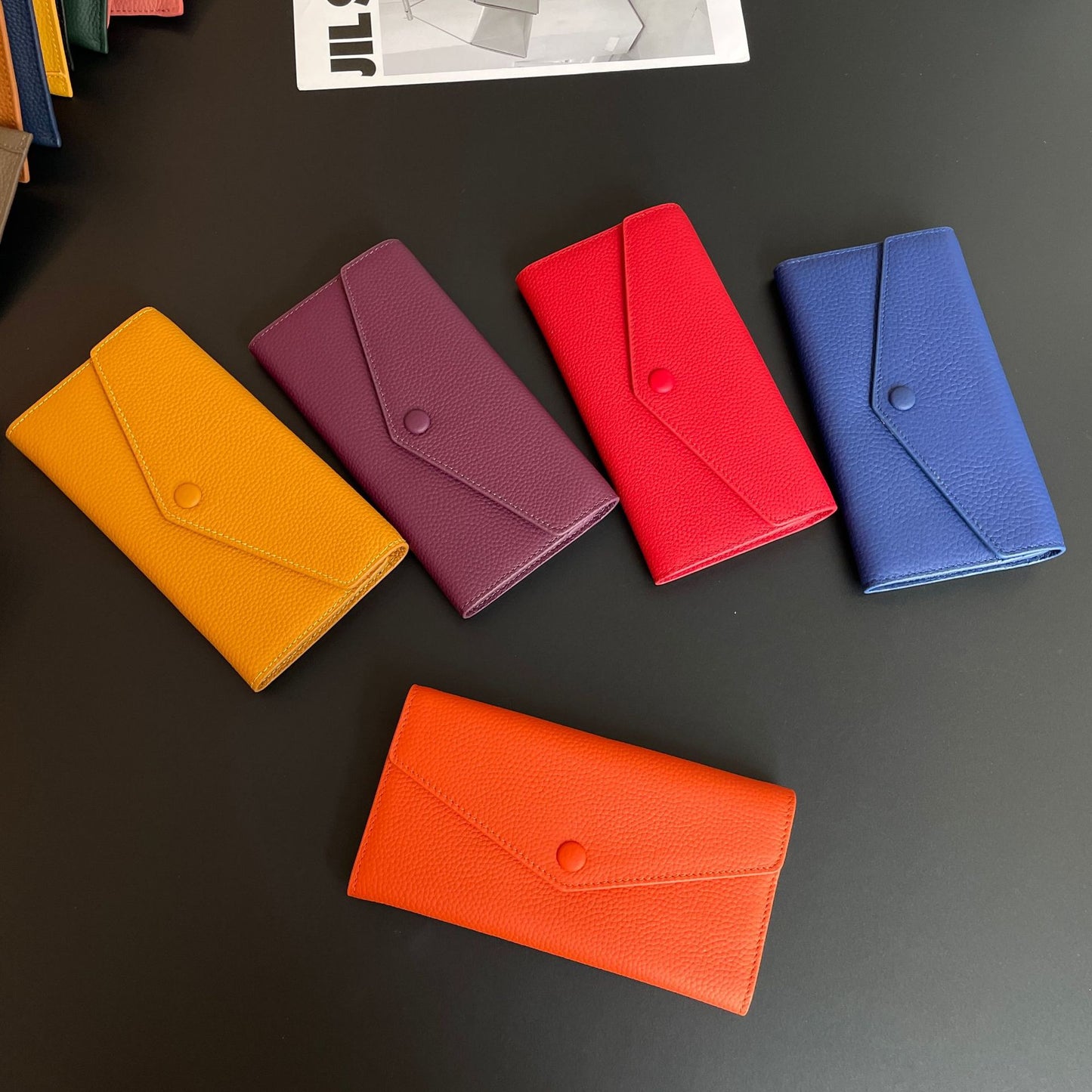 Women's Cowhide Long Large Capacity Genuine Leather Ladies Wallets