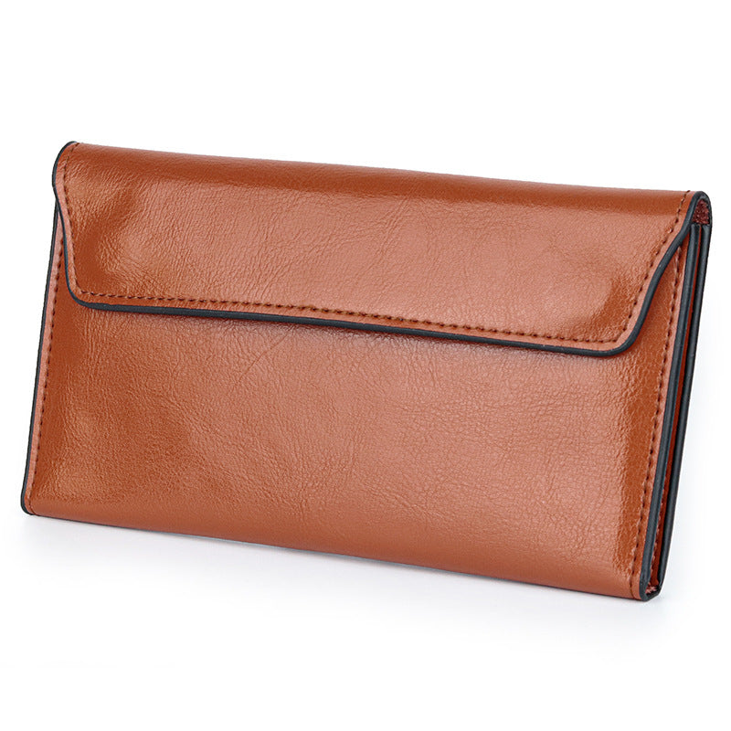 Women's Cowhide Large Capacity Fashion Simple Multifunctional Ladies Wallet