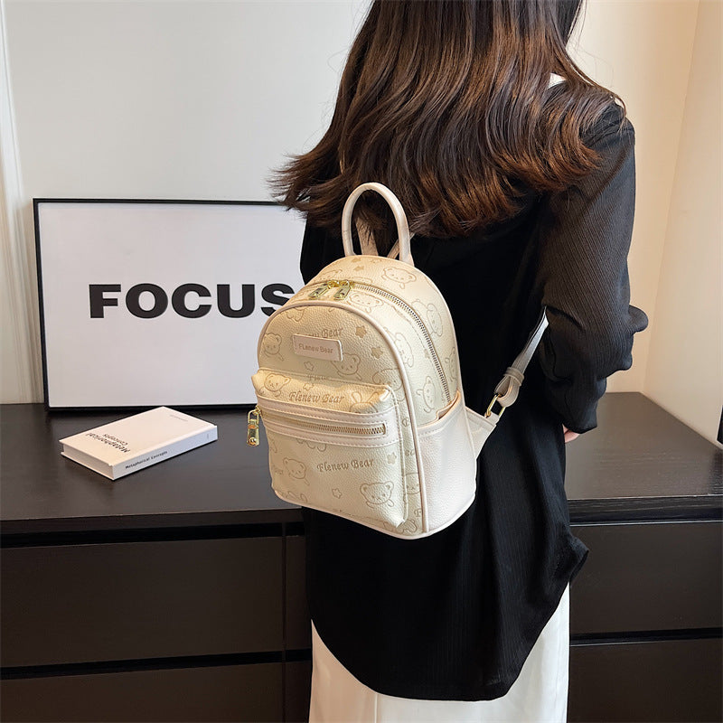 Women's Fashion Printing Bear Large Capacity Schoolgirl Backpacks