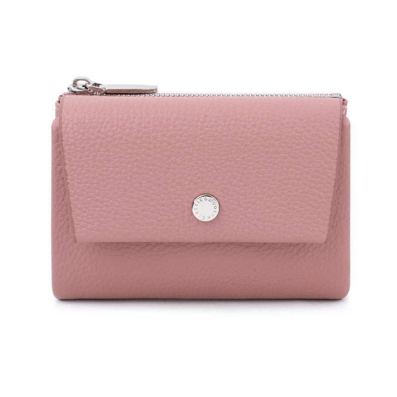 Women's Leather Magnetic Portable Pocket Flip Storage Ladies Wallet