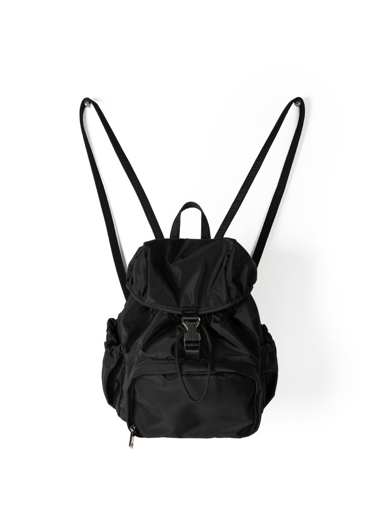 Women's Korean Niche Design Nylon Material Solid Color Backpacks