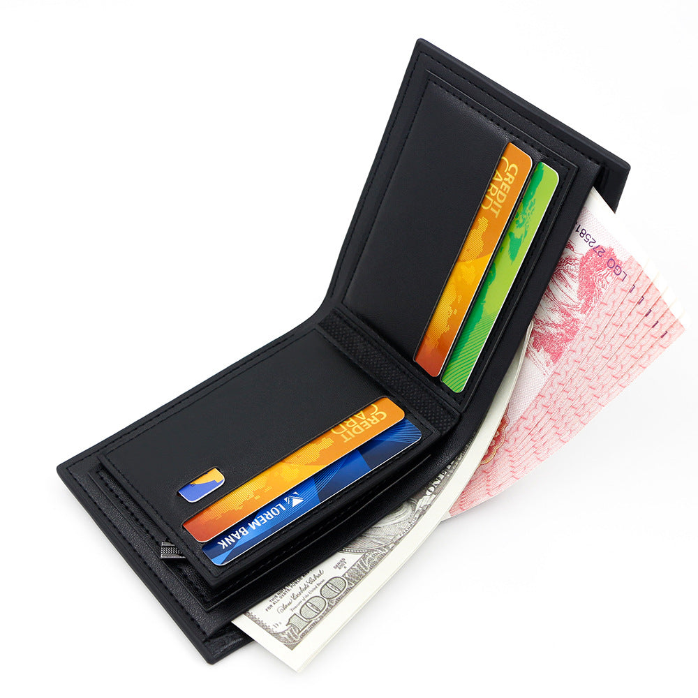 Men's Wave Pattern High Sense Business Short Three Fold Men's Wallet