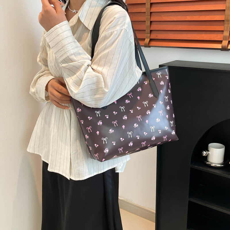 Fresh Printed Large Capacity Female Stylish Good Texture Shoulder Bags