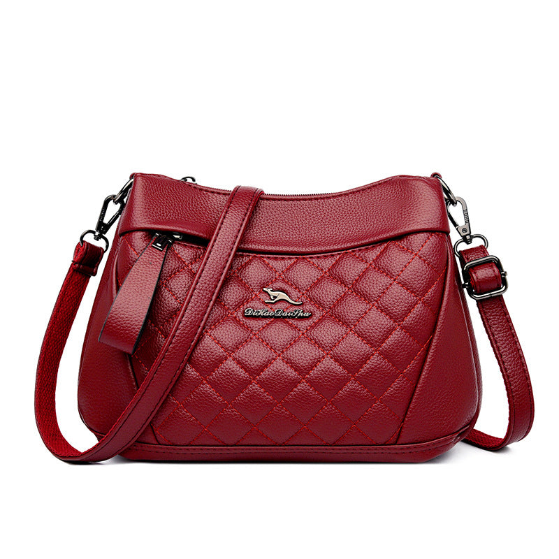 Women's Embroidered Sheepskin Rhombus Mother Warm Color Small Square Bags