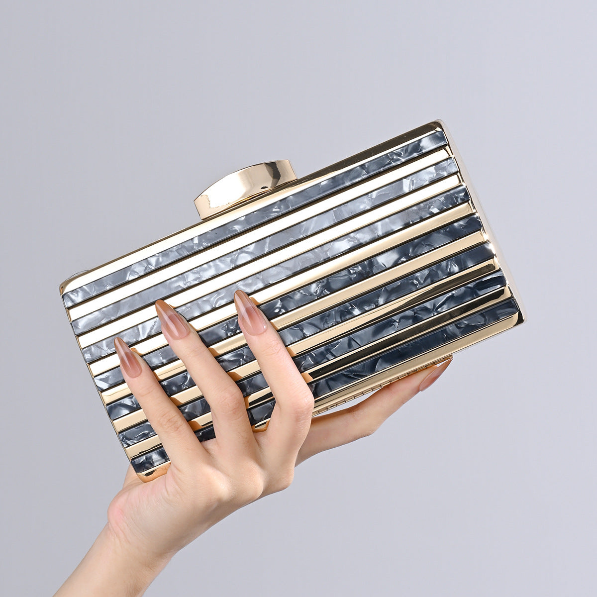 Women's Stylish Dinner Oval Acrylic Chain Evening Bags