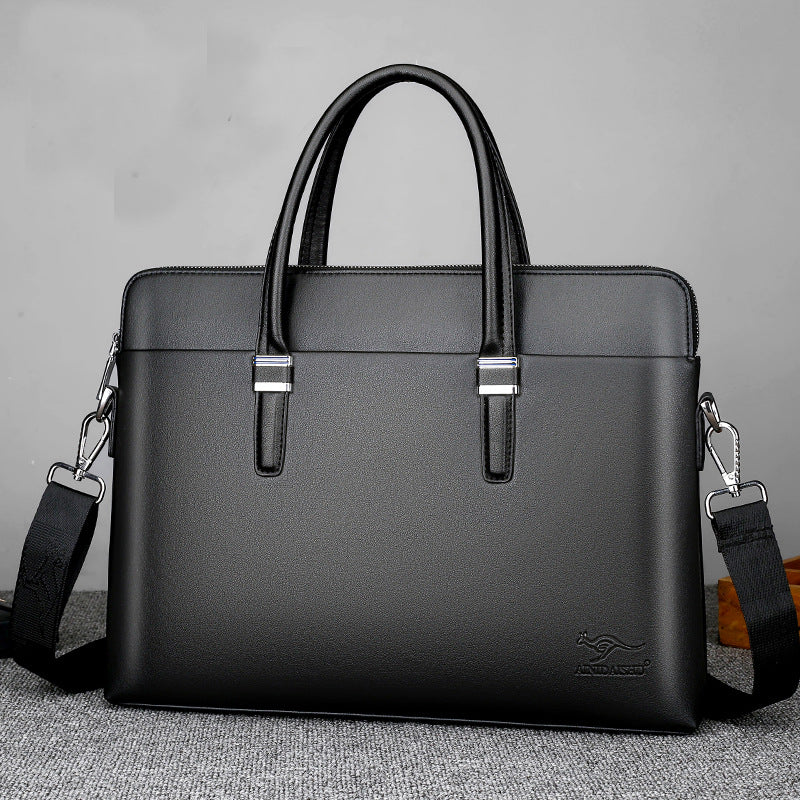 Men's Cool Business Computer Soft Leather Men's Handbags