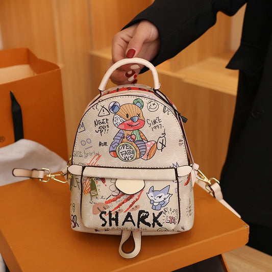 Women's Capacity Leather Bear Iti Fashion Portable Crossbody Bags