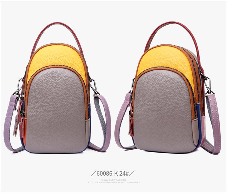 Women's Cow Leather Candy Color Korean Mini Shoulder Bags