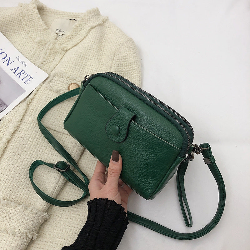 Women's Cattlehide Leather Surface Mini Simple Mom Crossbody Bags