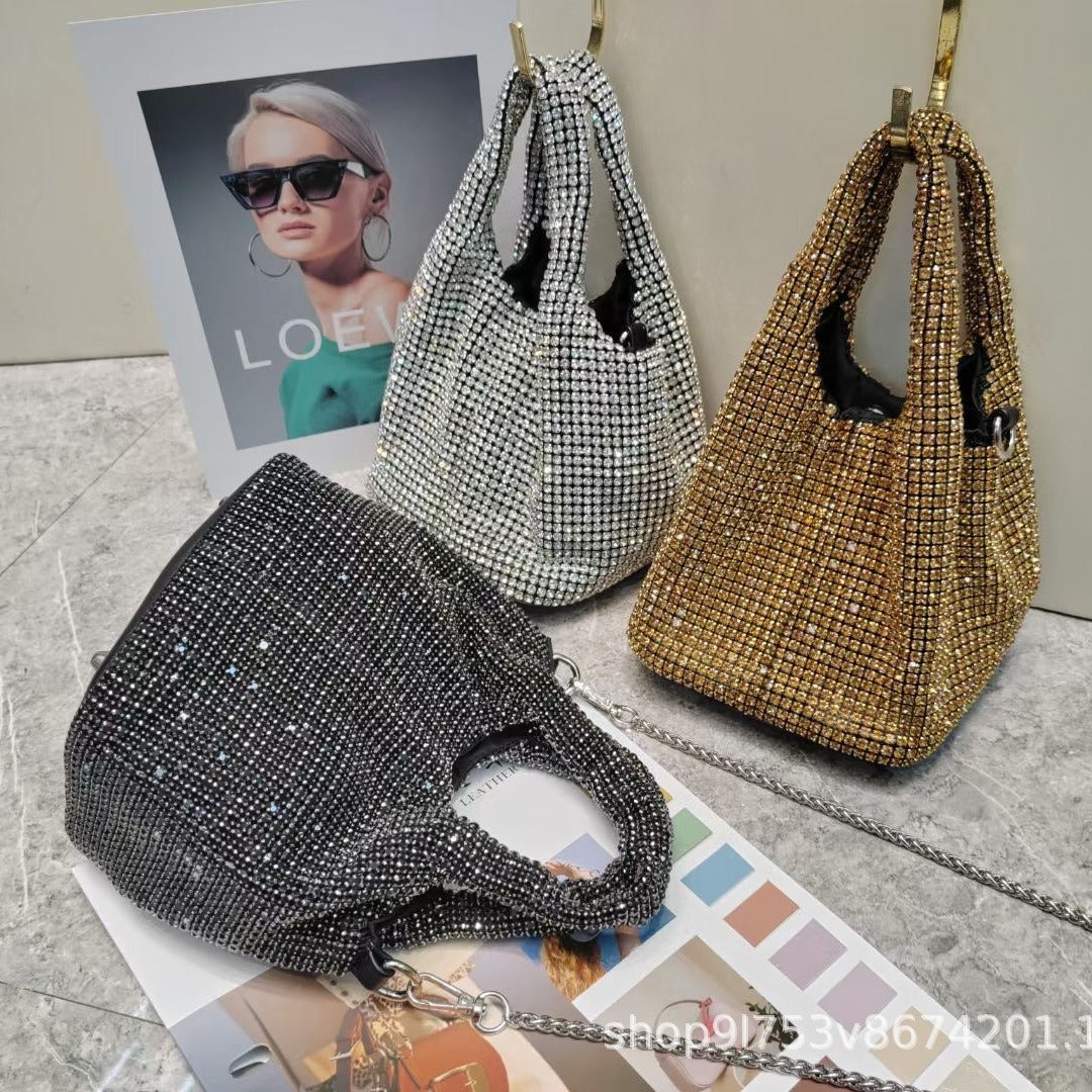 Women's Crystal Dinner Portable Diamond High-grade Niche Handbags