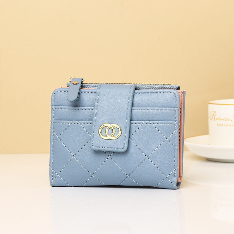 Women's Classic Style Embroidery Thread Short Ladies Wallet