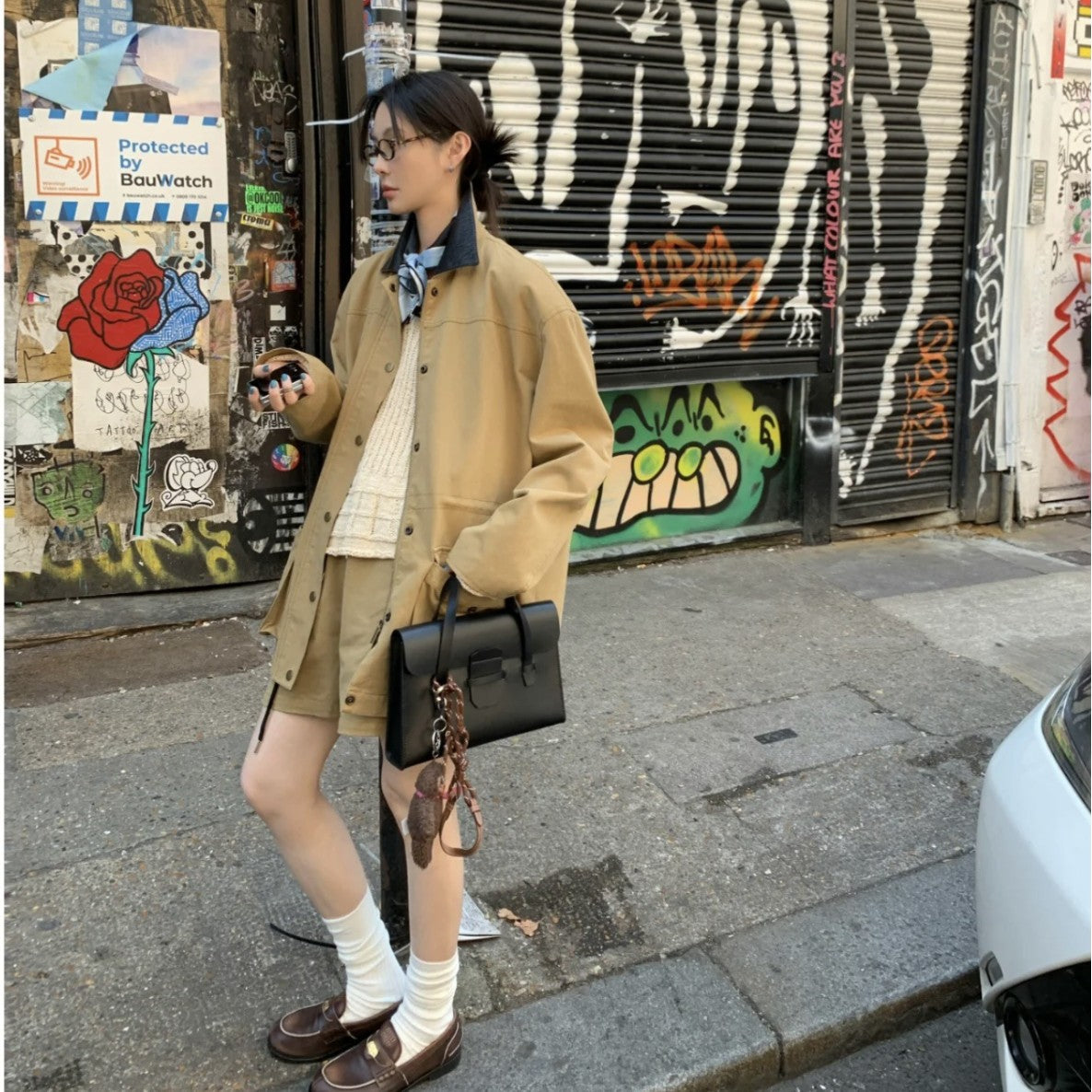 Retro Dark College Style Fashion Top Layer Cowhide Handbags