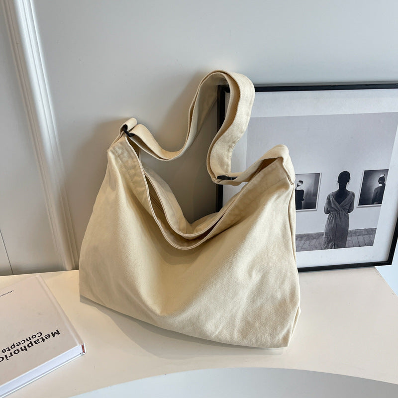 Women's Washed Canvas Retro Solid Color Simple Backpacks