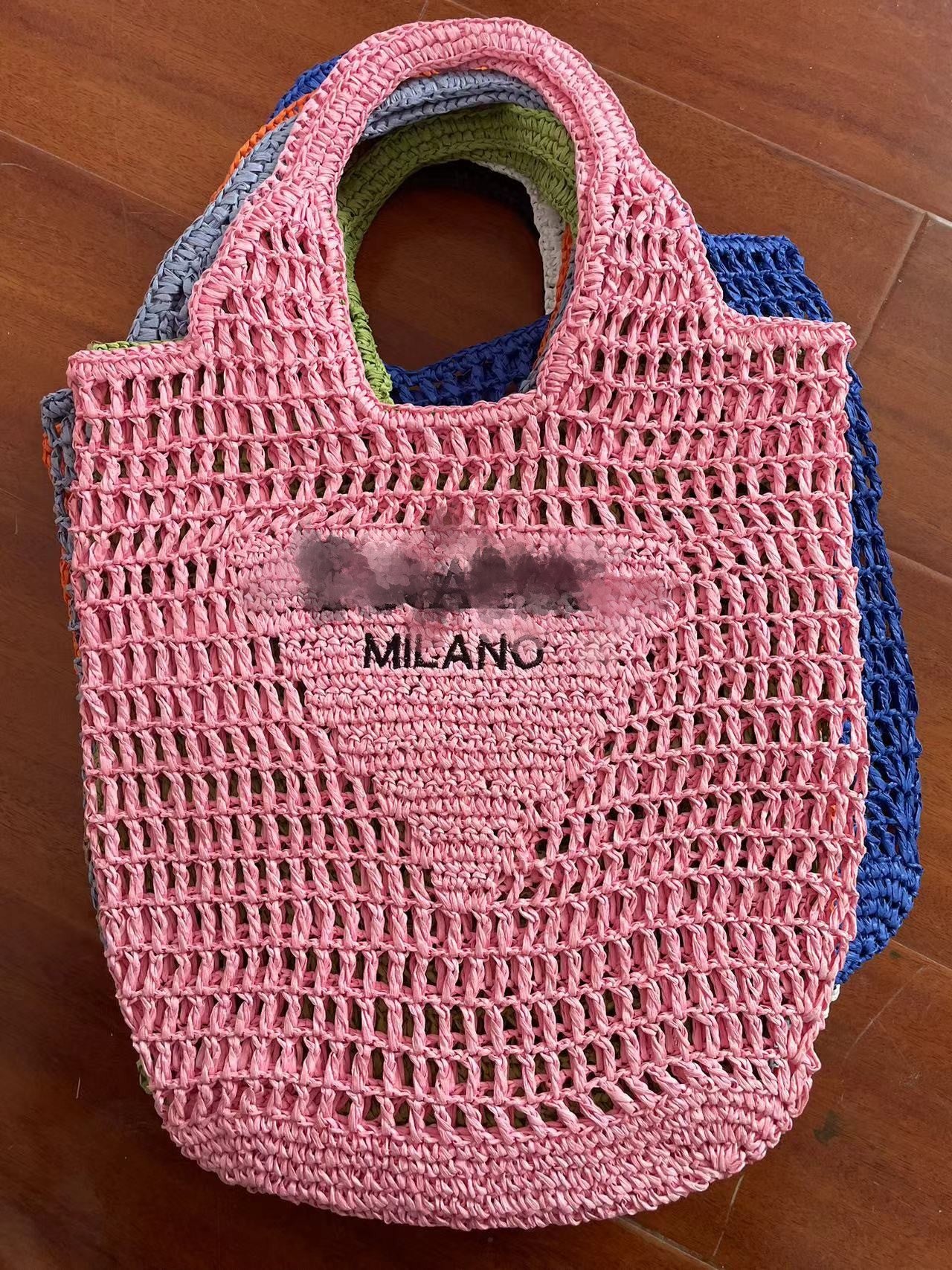 Round Net Pocket Goddess Underarm Straw Shoulder Bags