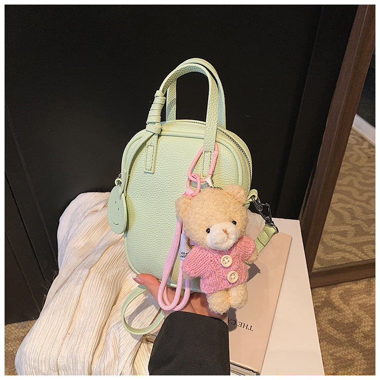 Women's Fashion Lychee Pattern Portable Fashionable Retro Commuter Women's Shoulder Bag