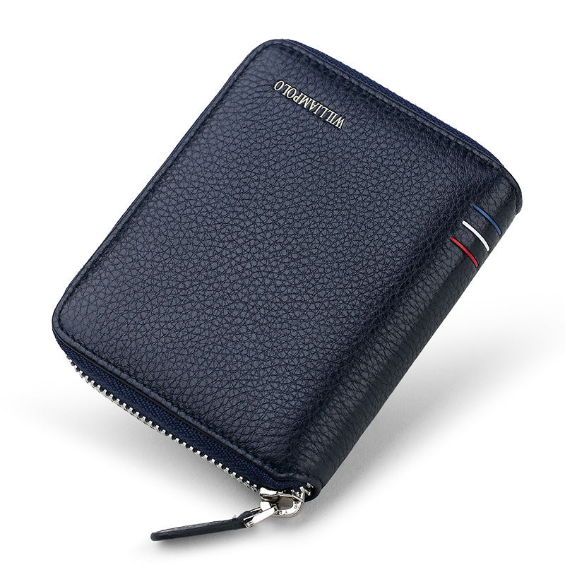 Men's Emperor Paul Zipper Genuine Leather Short Men's Wallet