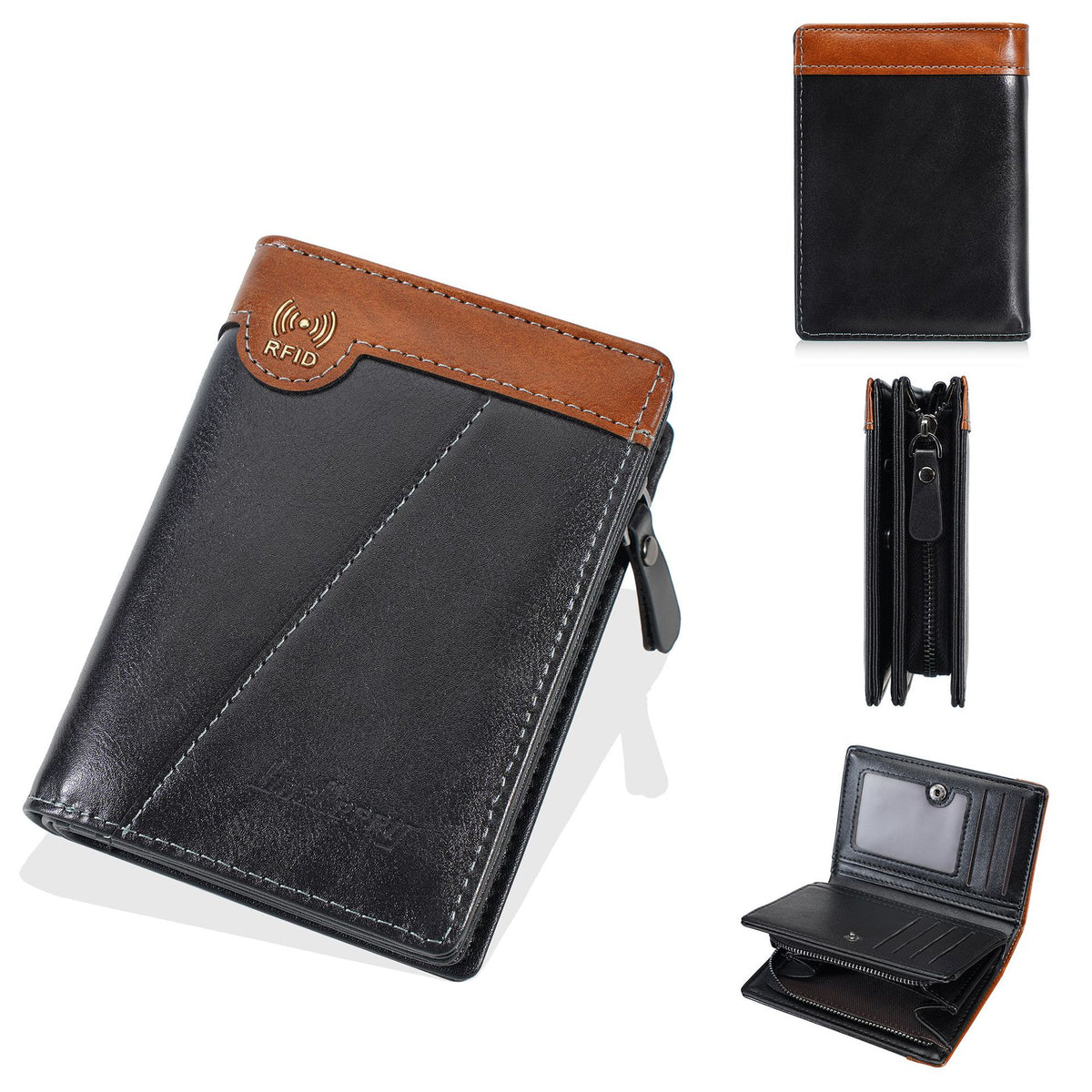 Men's Short High Sense Retro Oil Wax Skin Multi Slots Ladies Wallet