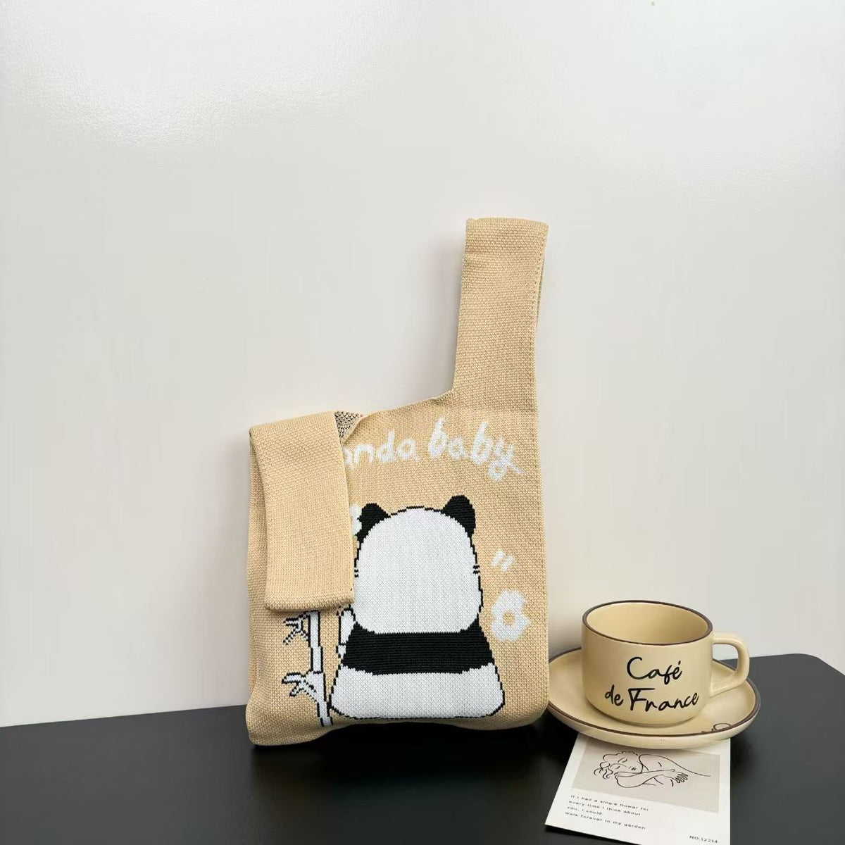Women's Cute Panda Knitted Gift Niche High-grade Women's Handbag