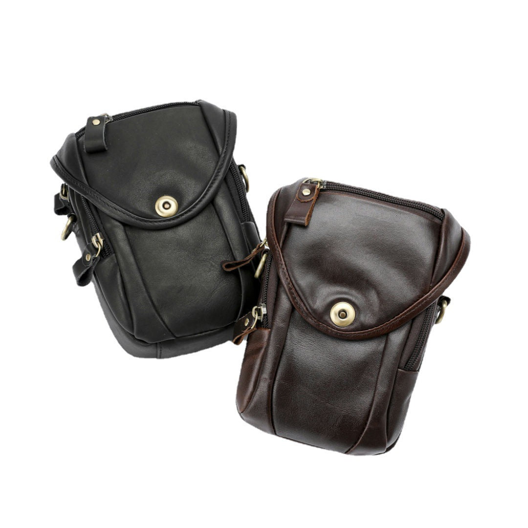 Men's First Layer Cowhide Leather Retro Soft Men's Shoulder Bags