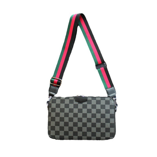 Men's Waterproof Mini Plaid Fashion Multifunctional Mobile Men's Messenger Bags