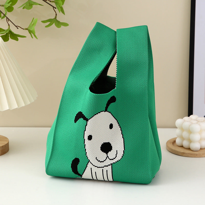 Women's Cartoon Puppy Knitted Vest Hand Gift Bags