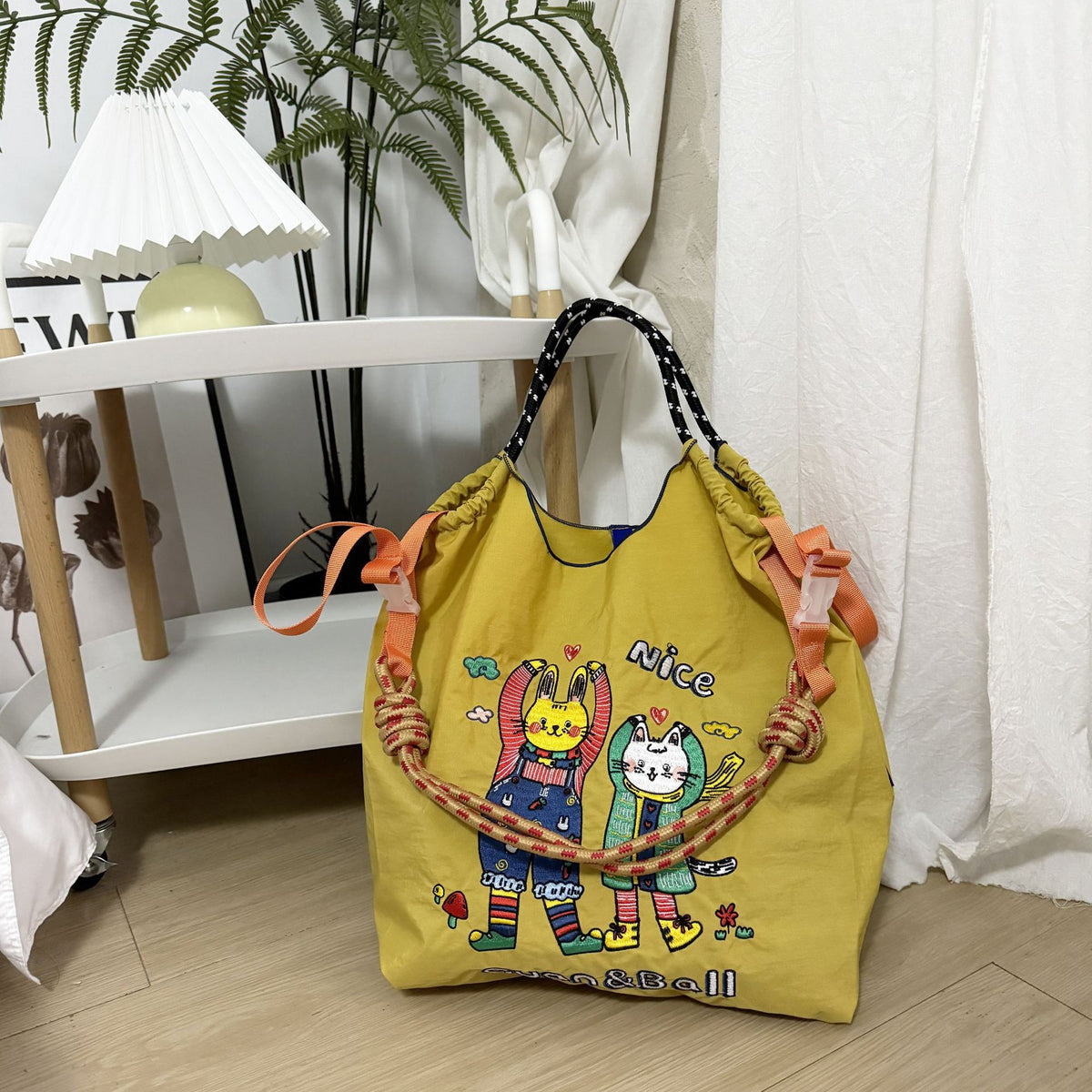 Women's Nylon Embroidered Fashion Niche Large Capacity One Women's Shoulder Bag