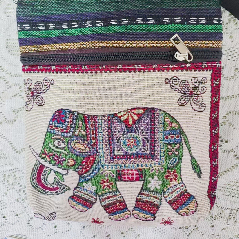 Women's Elephant Owl Shopping Canvas Trendy Women's Messenger Bag