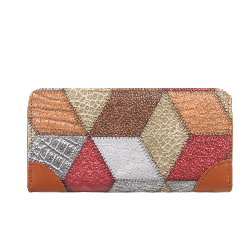 Women's Printed Plaid Contrast Color Mid-length Now Ladies Wallet