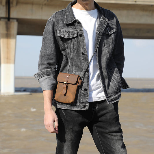Simple Mobile Crazy Horse Leather Everyday Phone Bags