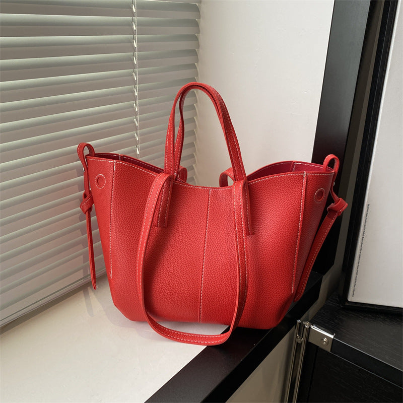 Women's Large Capacity Trendy Fashion Solid Color Korean Bags
