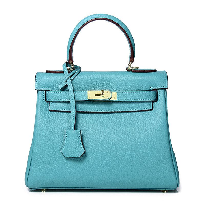 Women's High-grade Fashionable Genuine Leather Handmade Kelly First Layer Handbags
