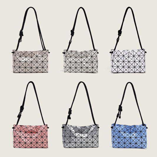 Women's Style Geometric Rhombus Drawstring Lifetime Shoulder Bags