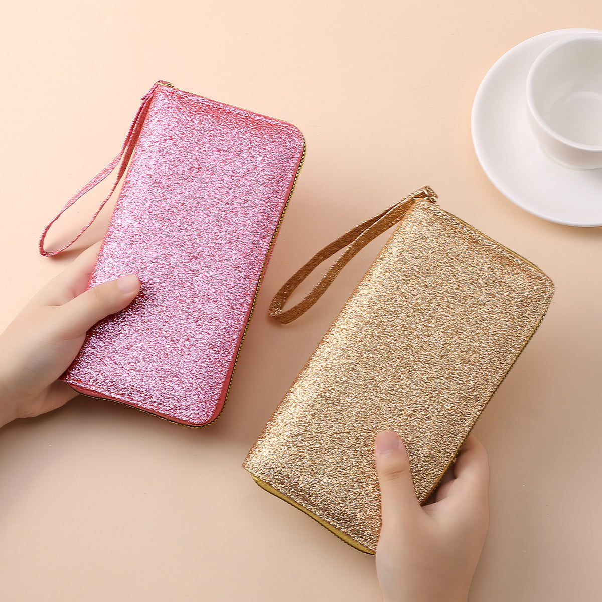 Long Zip Sequins Pearlescent Trendy Multifunctional Ladies Wallet