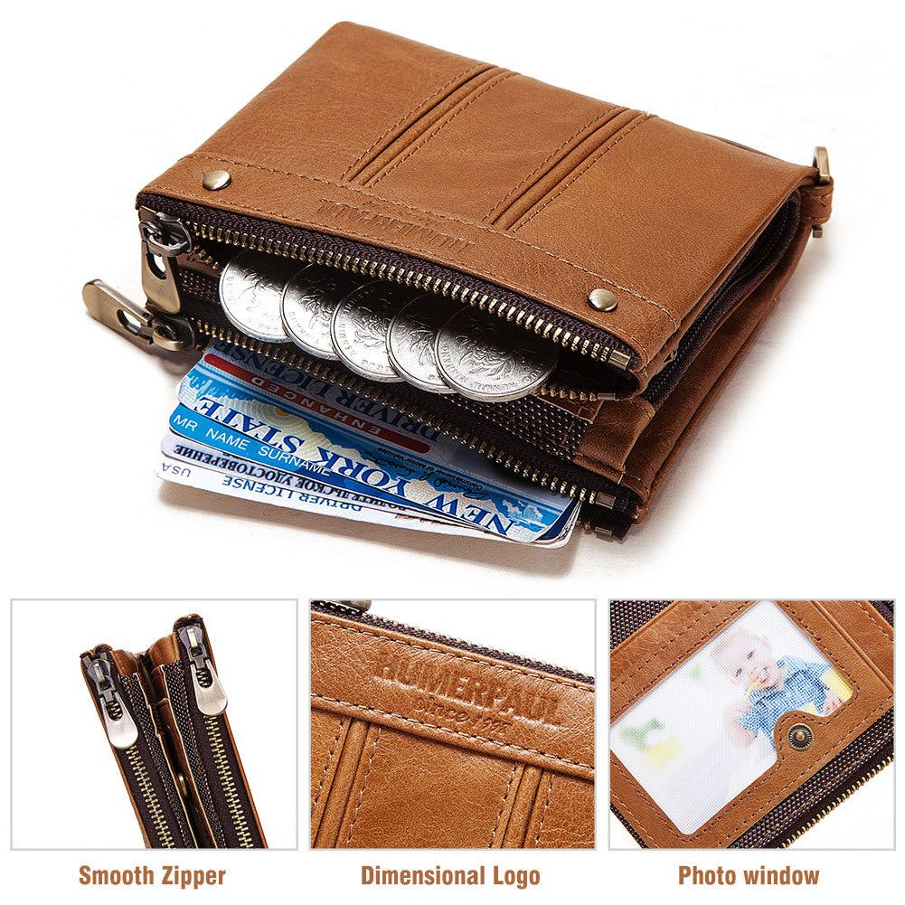 Men's Paul Credit Top Layer Leather Short Men's Wallets
