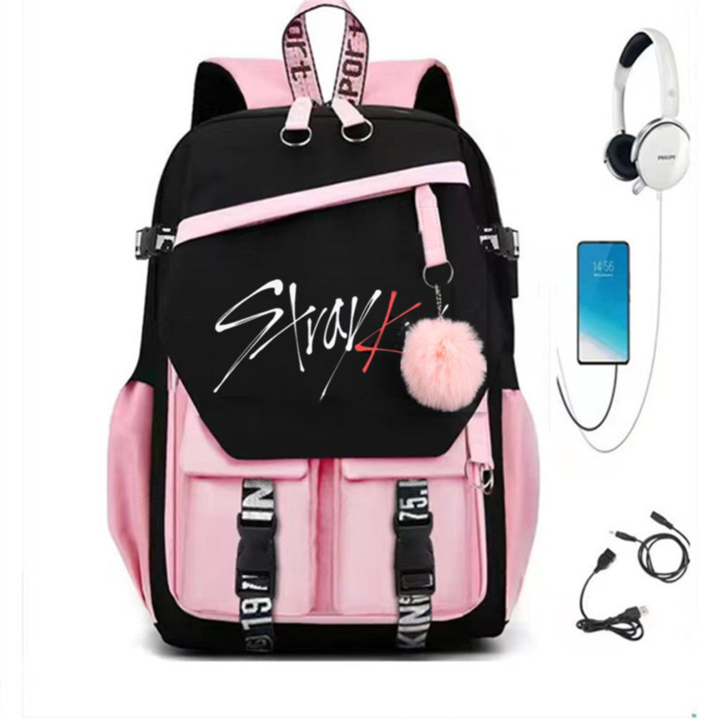 Combination Peripheral Korean Style Charging Large Backpacks