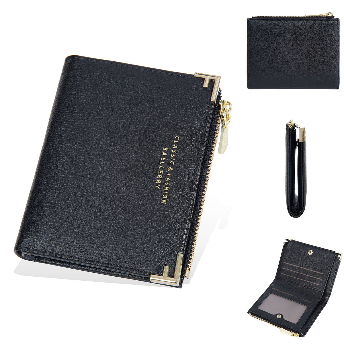 Women's Short Fashion Zipper Snap Korean Style Multiple Ladies Wallet