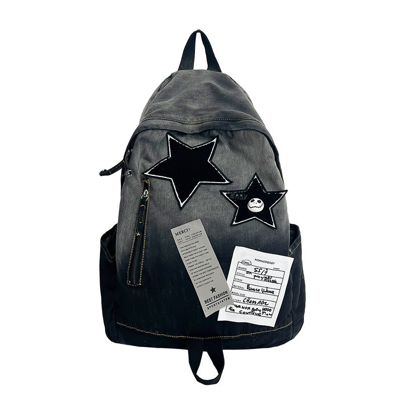 Gradient Denim Early High College Vintage Backpacks
