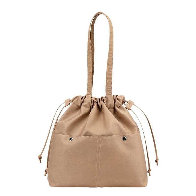 Drawstring Shopping Lightweight Waterproof Nylon Trendy Shoulder Bags
