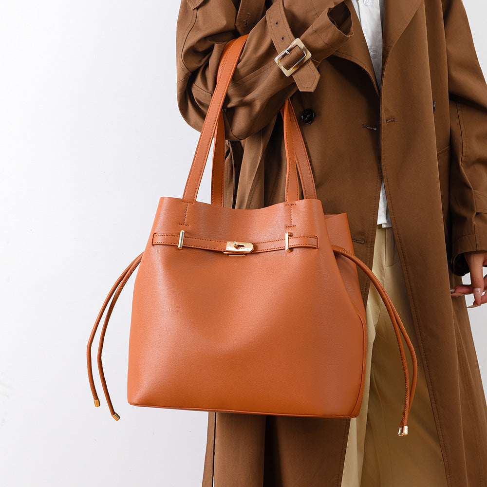 Simple Solid Color Versatile Fashion Large Bags