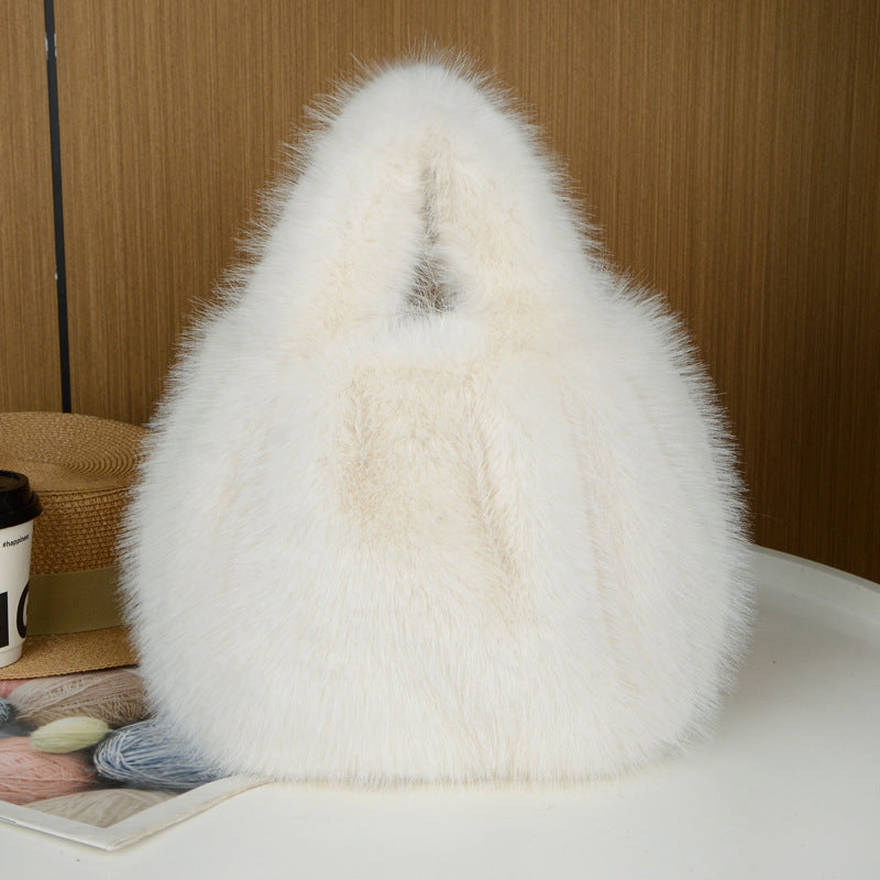 Fur Imitation Fox Plush Vegetable Basket Bags