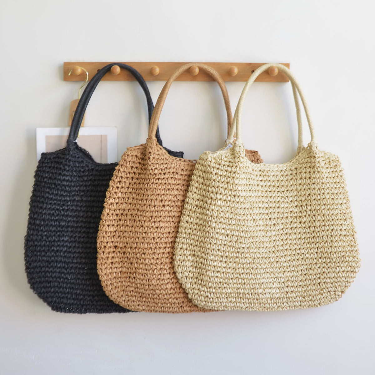 Capacity Straw Simple Style Commuter Hand Women's Shoulder Bag