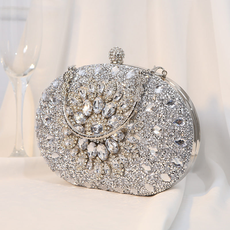 Women's Clutch Alloy Diamond Flower Dress Banquet Evening Bags